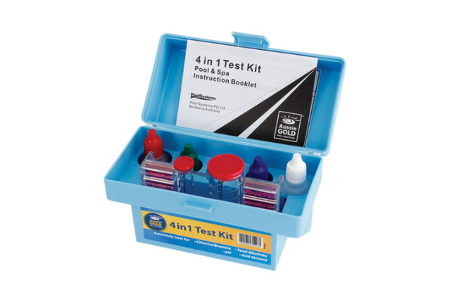 AUSSIE GOLD POOL AND SPA WATER TEST KIT 4 IN 1