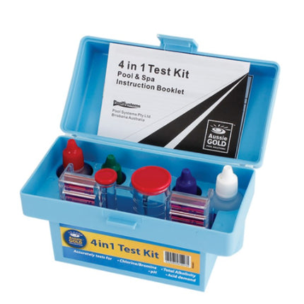 AUSSIE GOLD POOL AND SPA WATER TEST KIT 4 IN 1